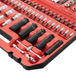 Купити Набір інструментів 1/2" & 1/4" 111од, IMPACT Cr-V головки подовжені 15,17,19,21,22 + подовжувач 125м