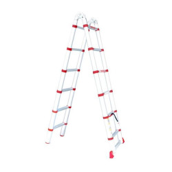 Купити Драбина алюмінієва універсальна розкладна телескопічна, 12 сход., 3,85 м, 150 кг