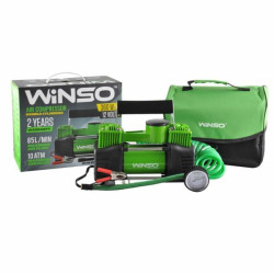 Купити Компресор автомобільний Winso, двоциліндровий із зажимами АКБ