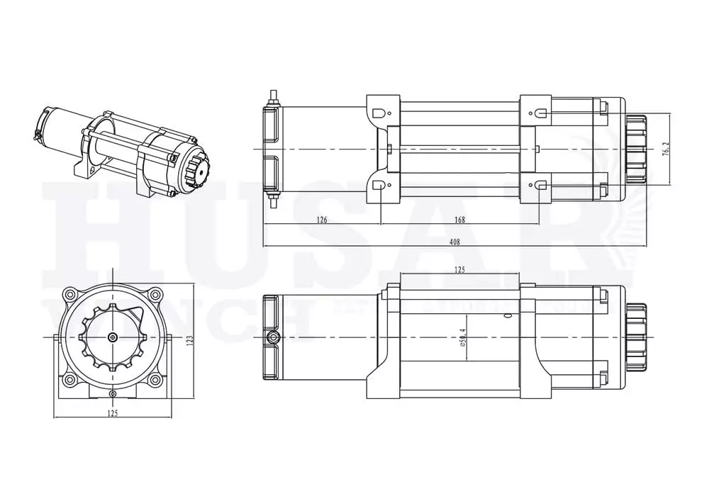 Розміри лебідки Husar BST S 5500 lbs s