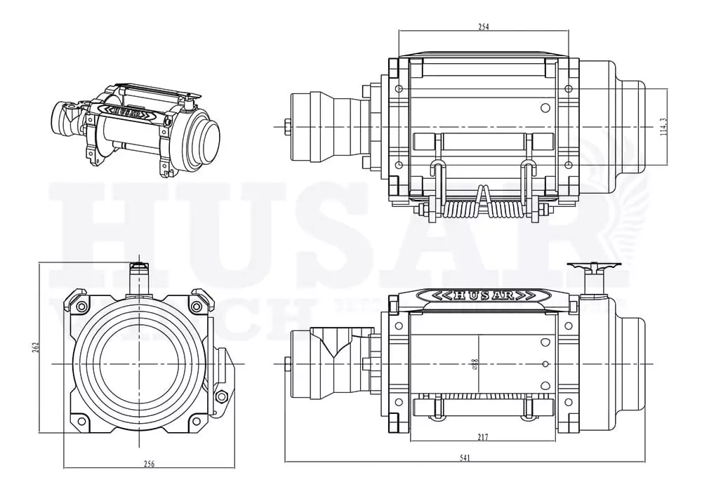 Размеры лебедки Husar BST H 18000 lbs