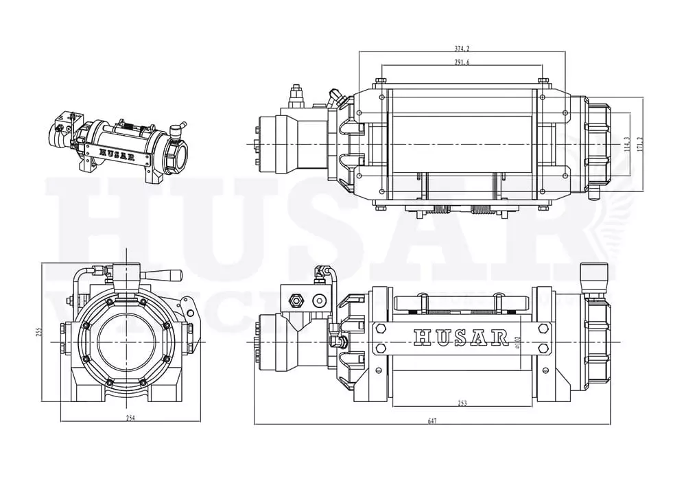 Размеры лебедки Husar BST HS 12000 lbs