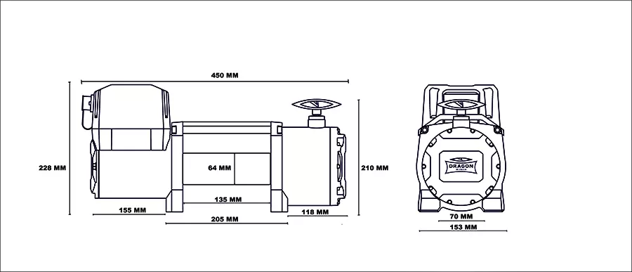 Схема Dragon Winch DWM 10000 HD synthetic