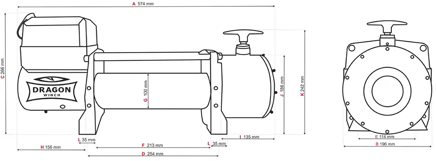 Размер Dragon Winch DWT 12500 HD EN