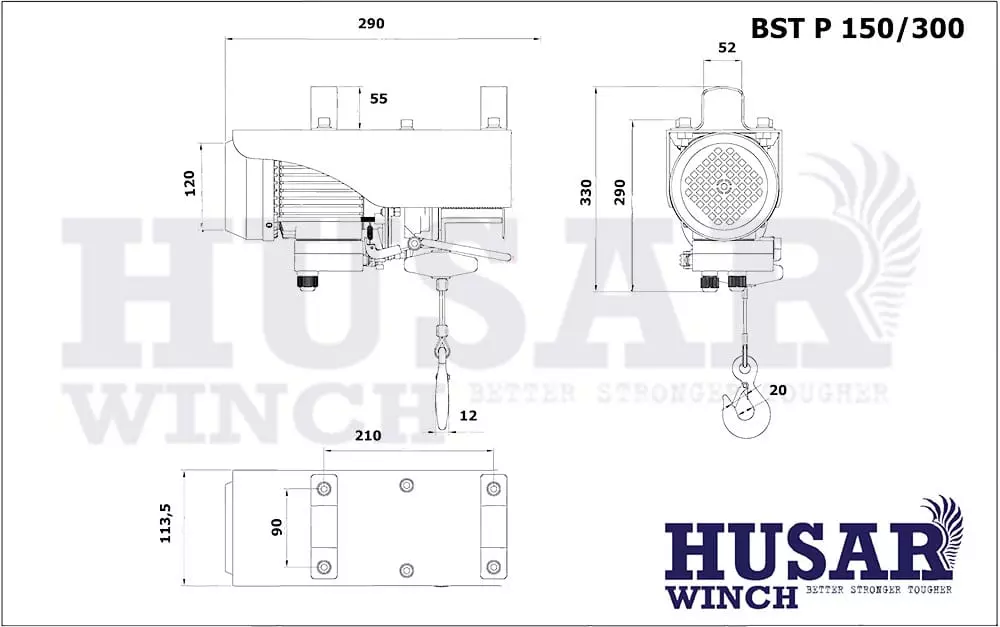 Тельфер електричний Husar BST P 150/300 кг