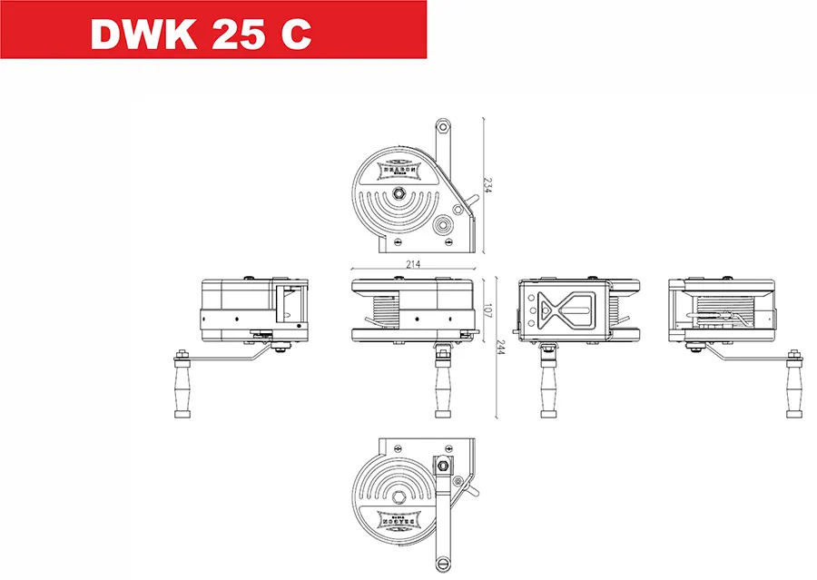 Лебідка ручна Dragon Winch DWK 25 C synthetic